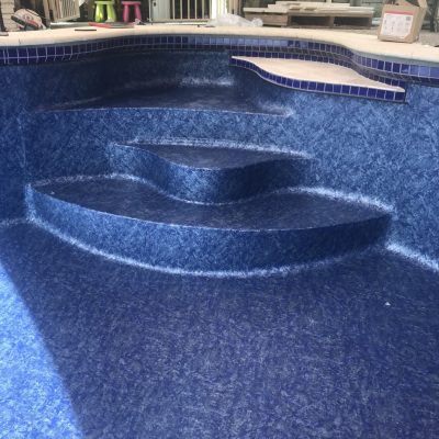 Pool Fab Pool with new steps, Acqua Di Lusso Blue Lagoon and Granite coping